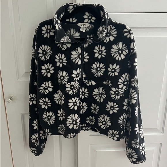 Billabong Tops - Billabong Black and White Floral Fleece Pullover for Spring and Summer